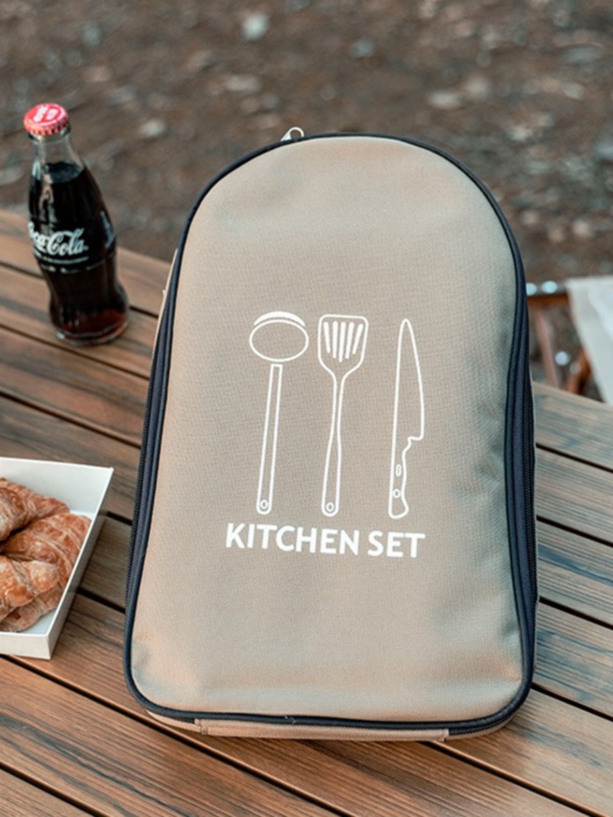 户外炊具野营厨具便携套装不锈钢餐具露营野餐收纳包野外旅行菜板