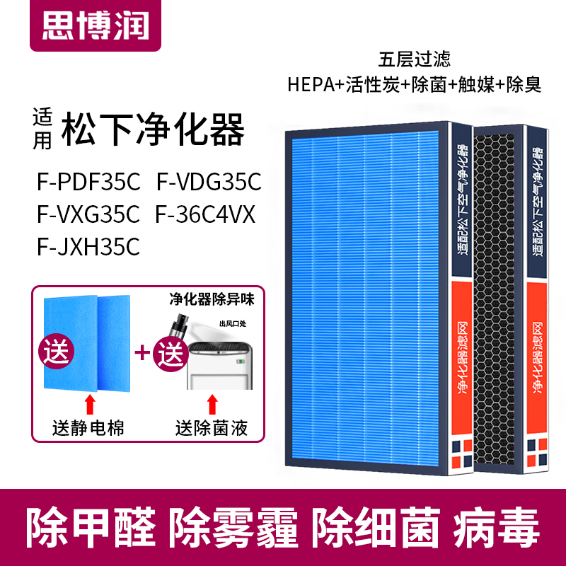 适用松下空气净化器滤网f-pdf35c pxf35c ZXFP35C ZXFD35C芯