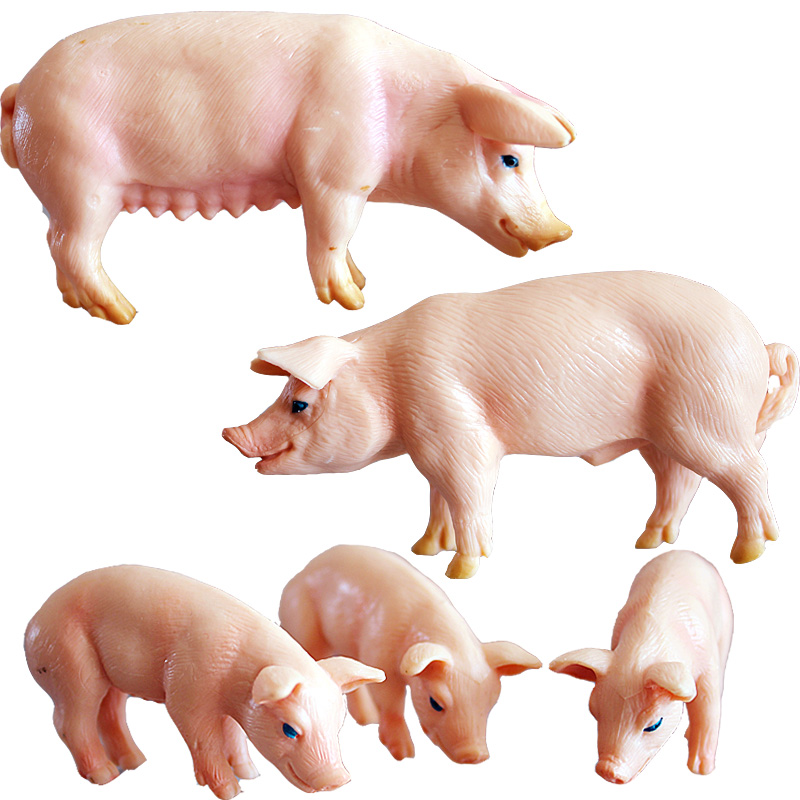 仿真动物家猪小猪亲子农场玩具塑料摆件过家家模型微景观花园装饰