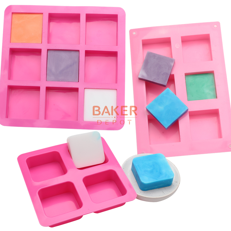 9连正方形母乳手工皂模具硅胶diy蜡烛滴胶香皂工具做蛋糕烘焙模