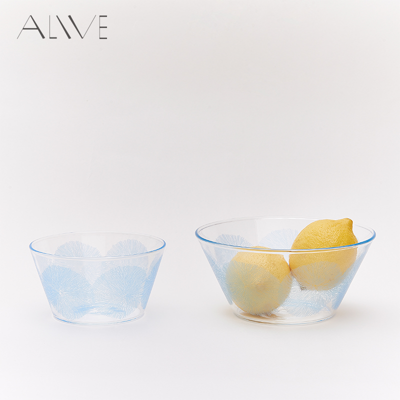 Alive蓝色冰川 玻璃碗酸奶碗耐高温高颜值摆拍水果沙拉碗甜品碗