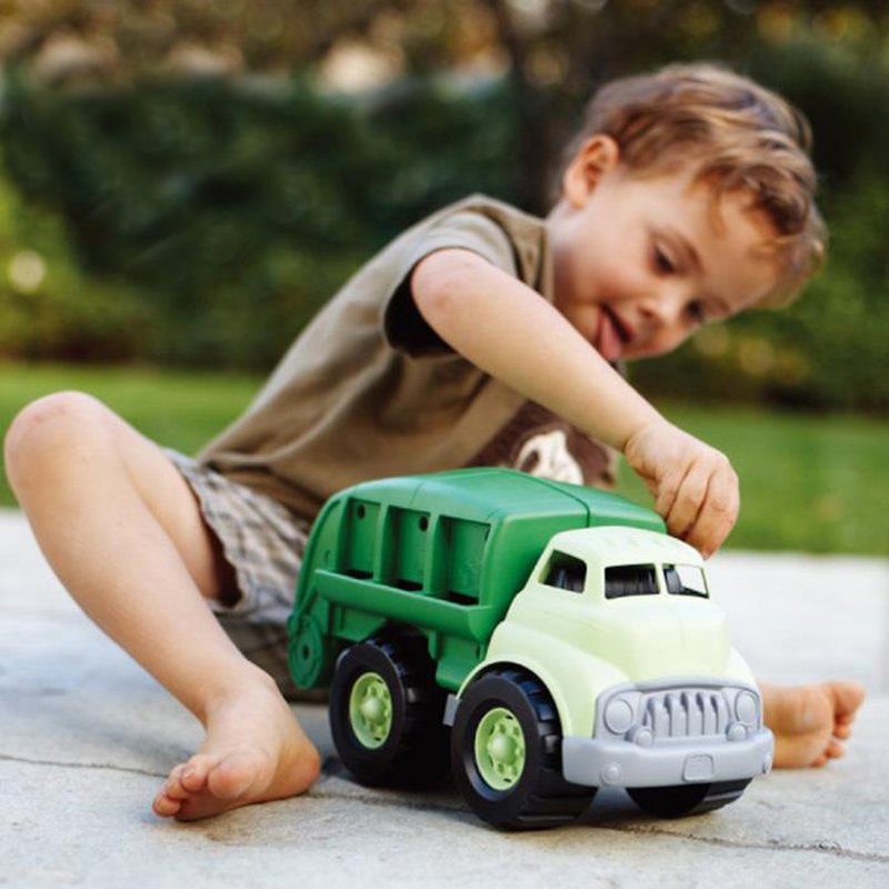 美国Green Toys滑行回收车 儿童工程环卫垃圾车 环保材质安全耐摔