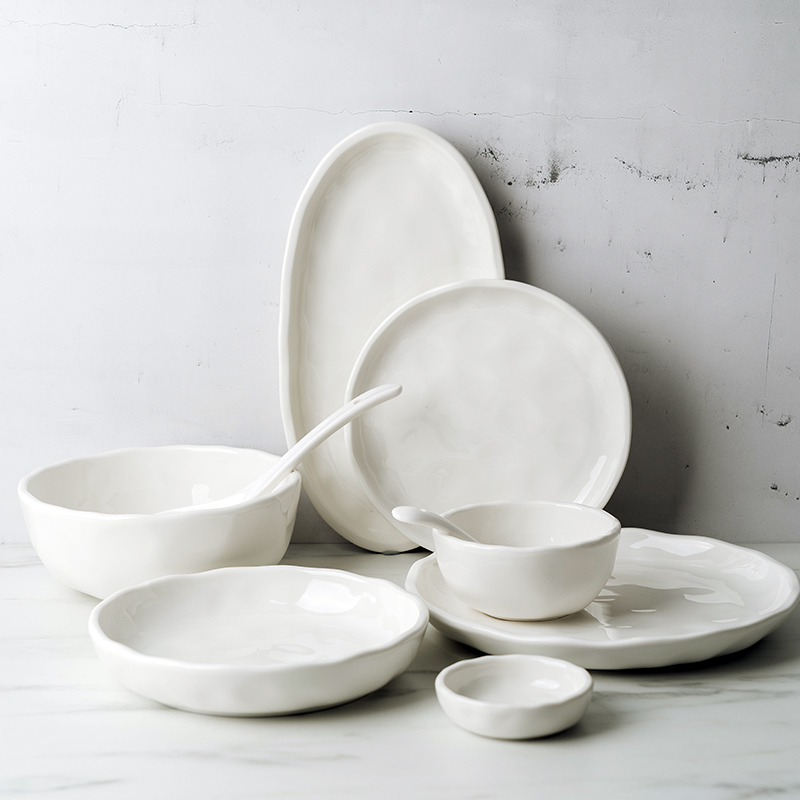 碗碟套装家用北欧白色陶瓷餐具创意简约碗盘套装组合高级感轻奢