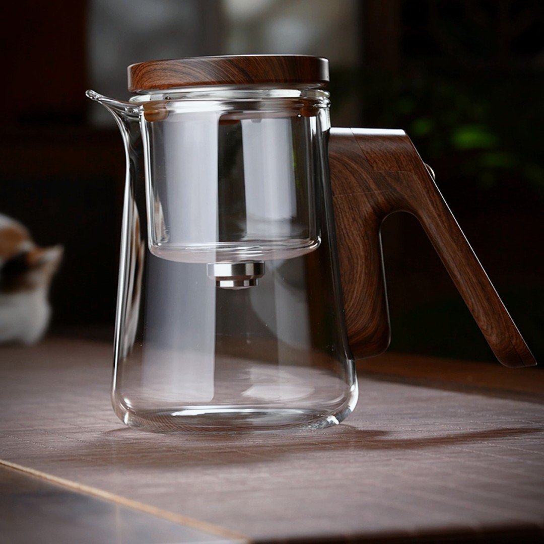 顶壶无杆磁吸茶壶耐热全玻璃茶水分离过滤内胆家用飘逸杯泡茶茶具