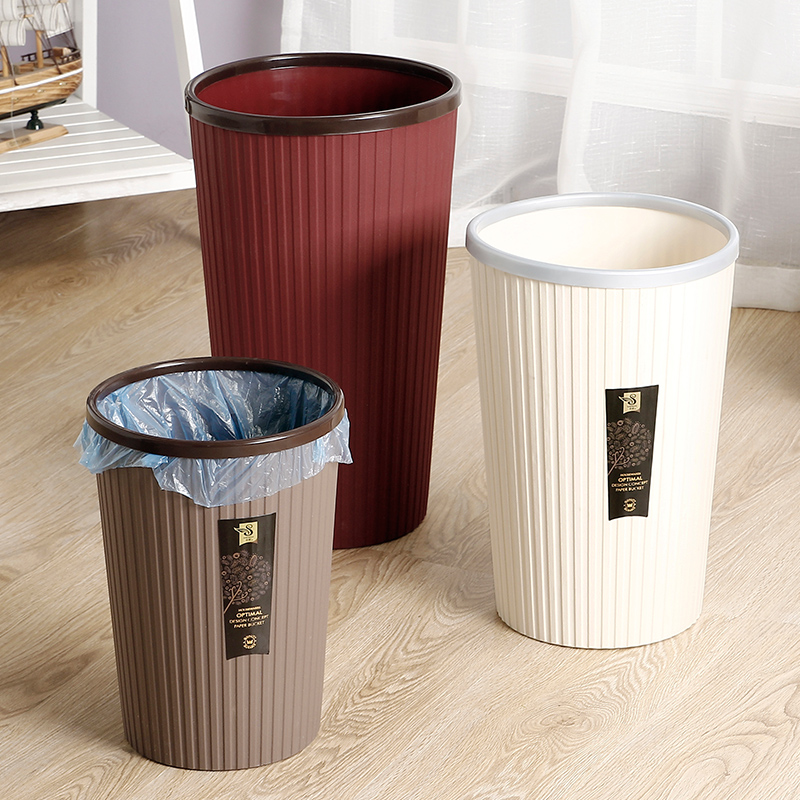 无盖垃圾桶厨房卫生间卧室创意家用加高垃圾筒大号办公室加厚纸篓