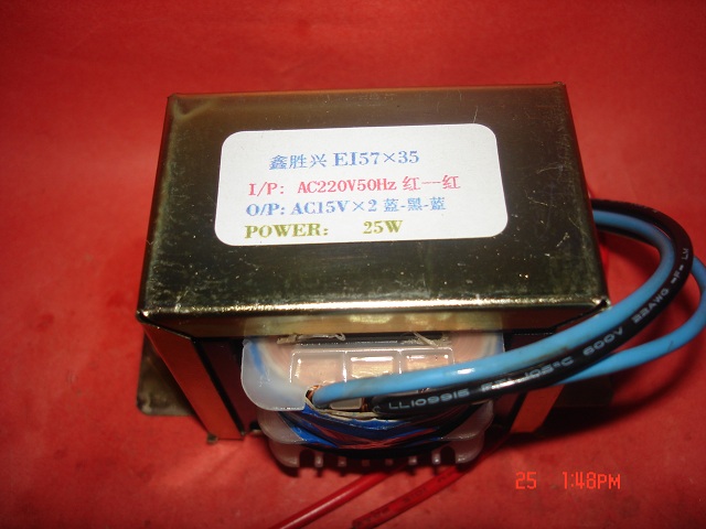多媒体有源音箱低音炮电源变压器25W220V转15V×2/0.8A,适用迈迪
