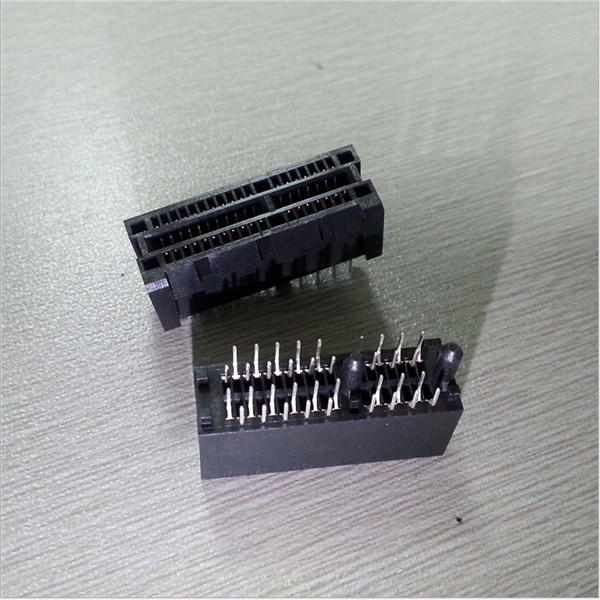 PCI-e36PIN导柱式插槽连接器台式电脑PCI-e1X插板式记住卡槽