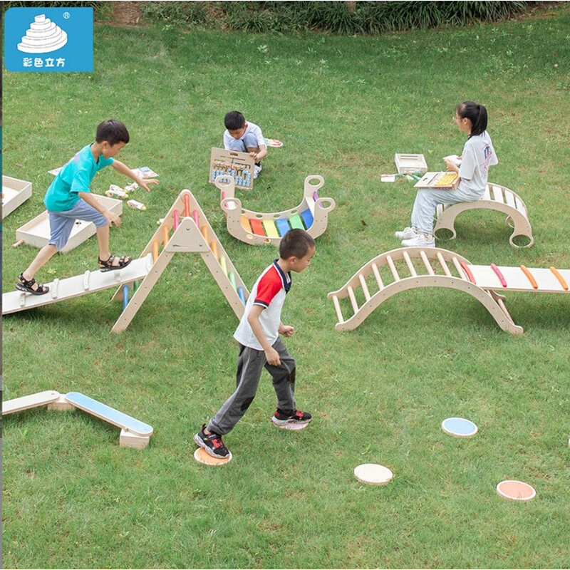 攀爬架儿童室内实木滑滑梯宝宝秋千组合家用幼儿园小型淘气堡乐园