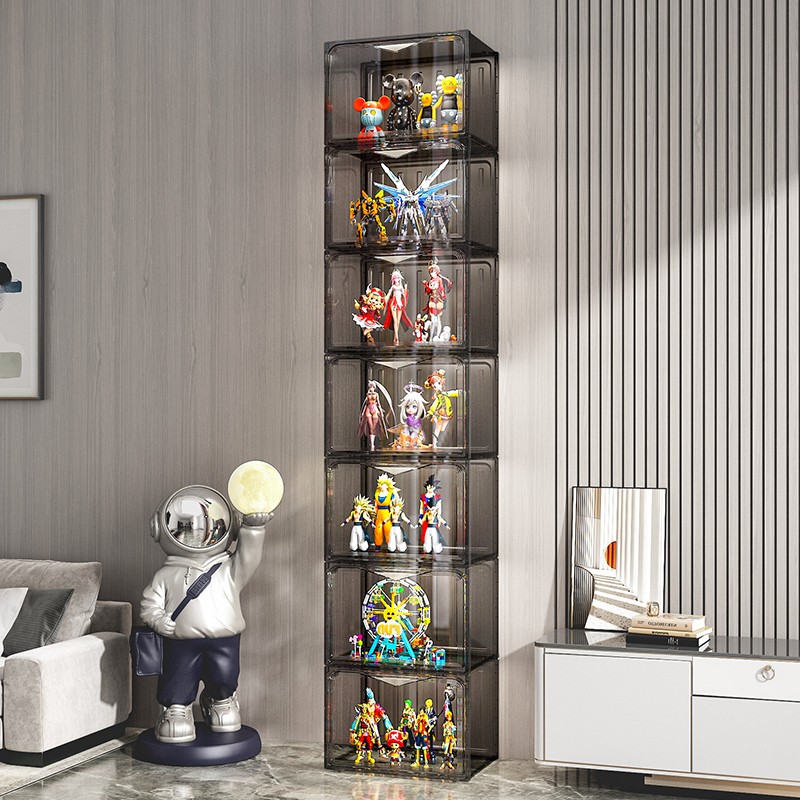 手办乐高展示柜高达摆件装饰品仿玻璃亚克力玩具置物模型陈列架子