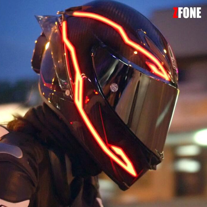 LightMode摩托车头盔灯条套件头盔发光条充电防水头盔装饰灯带