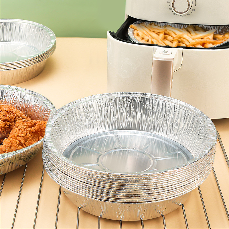 空气炸锅专用锡纸盘盒烧烤箱烘焙锡箔纸碗家用硅吸油纸食品级食物