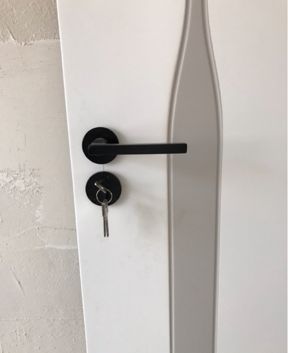 美式实木家用门锁室内黑色磁吸卧室房门锁分体锁具通用型简约把手