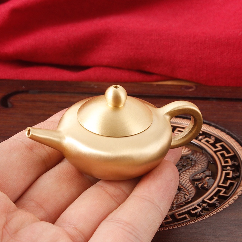 【黄铜工艺品厂家】把把壶手把件打麻将赢茶壶转转把玩件客厅摆件