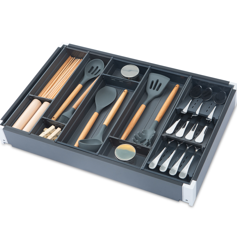 厨房刀叉盒餐具分割收纳抽屉刀叉盒厨具分格置物架筷叉整理分类盒