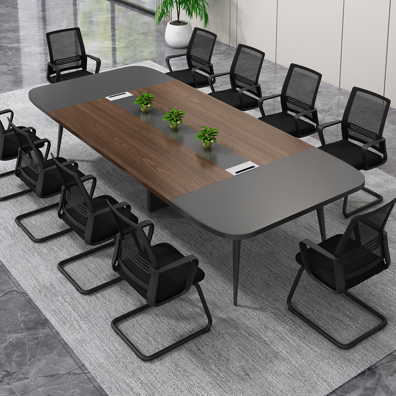 大小型会议桌长桌子长方形洽谈桌椅组合长条桌工业风办公桌工作台