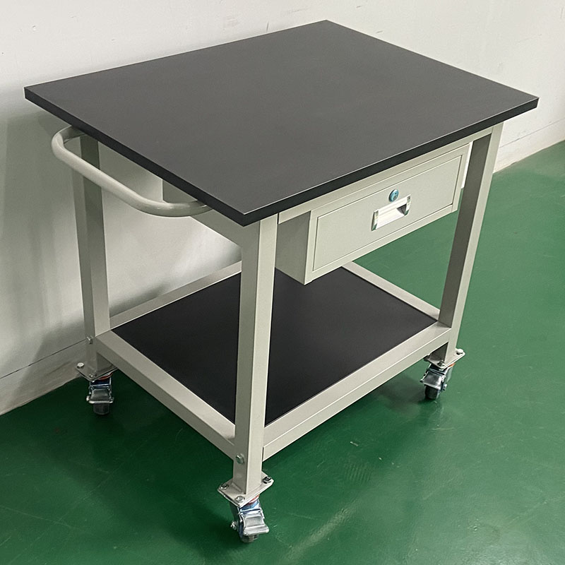 防静电工作台 带轮子可移动双层带抽屉维修桌操作台检验桌工具桌