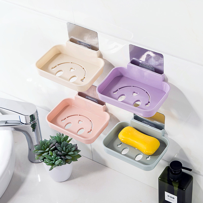 浴室卫生间免打孔托创意吸盘肥皂盒壁挂式香皂架沥水香皂盒置物架