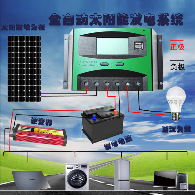 48V太阳能光伏板控制器智能调节电源充放电充电器汽车电池通用型