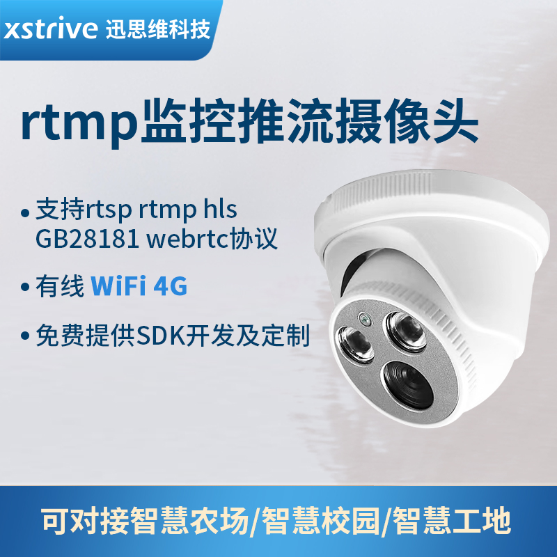 4G高清rtmp推流摄像机慢直播公安网监控gb28181二次开发sdk摄像头