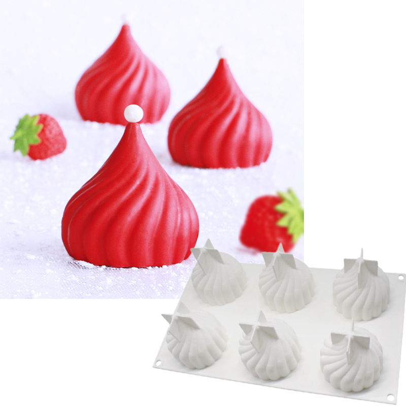 6连锥形旋风魔球慕斯模具硅胶蛋糕模法式西点甜品家用烘焙磨具