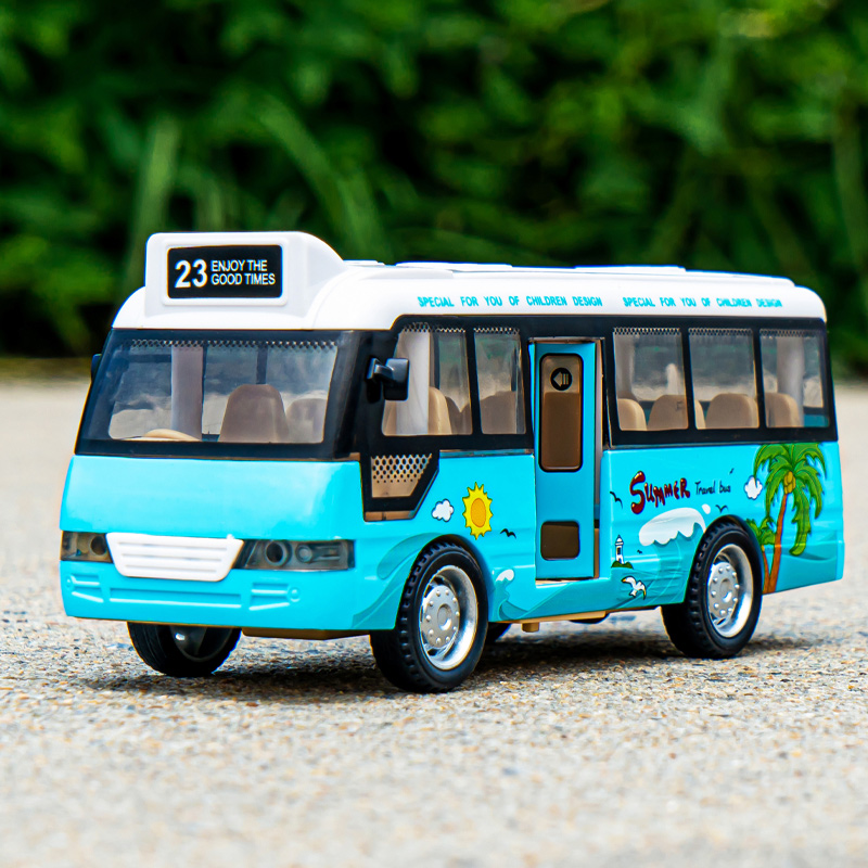 儿童校车巴士玩具车惯性耐摔仿真公交车男孩宝宝开门公共汽车模型