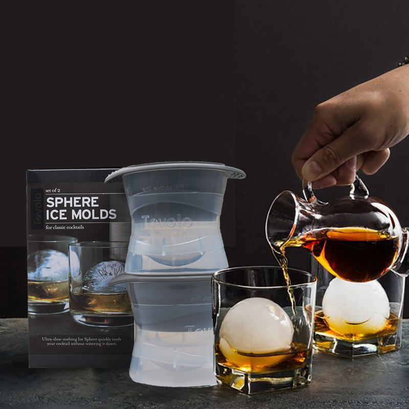 硅胶冰球模具 威士忌冻大冰块磨具 家用圆形制冰盒酒吧制冰块模型
