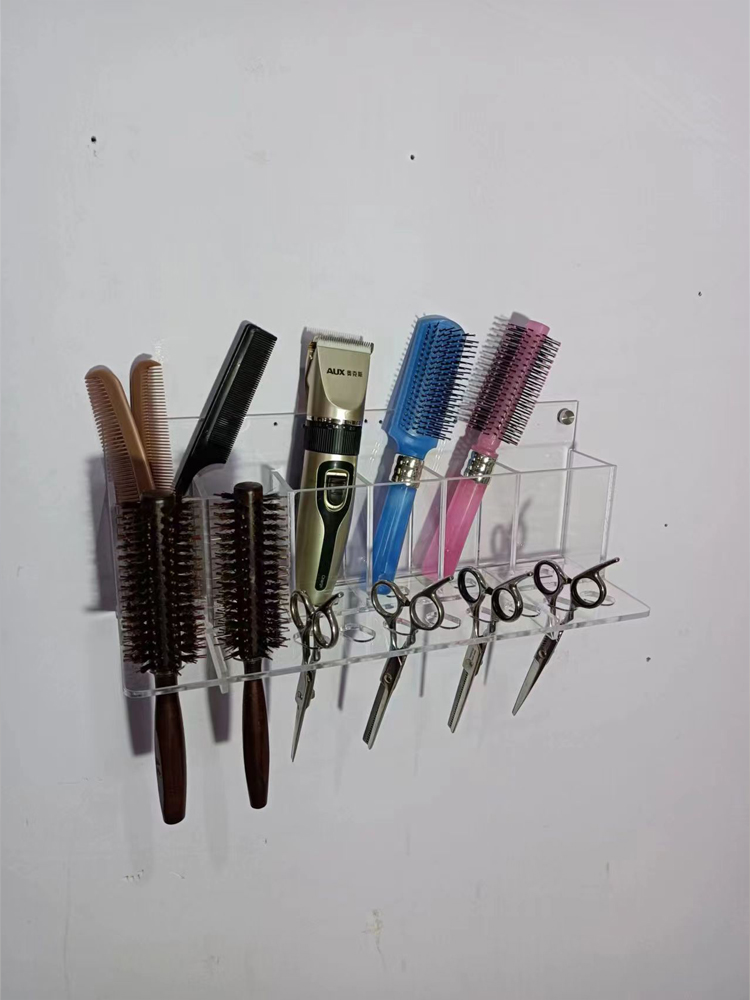新款挂墙美发工具收纳架理发店工具盒发型师专用剪刀工具包收纳架