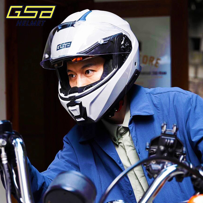 GSB摩托车头盔揭面盔男女夏天四季机车双镜片赛车全盔全覆式362