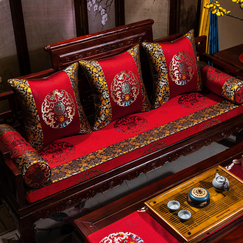 中式红木沙发罗汉床坐垫防滑实木家具沙发垫乳胶垫子座垫套罩定做