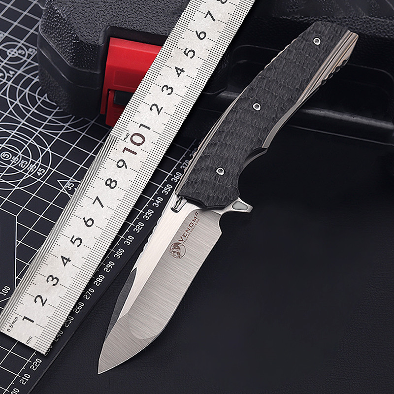 凯文蟒蛇m390粉末钢折叠刀户外刀具防身折刀高硬度锋利钛合金小刀