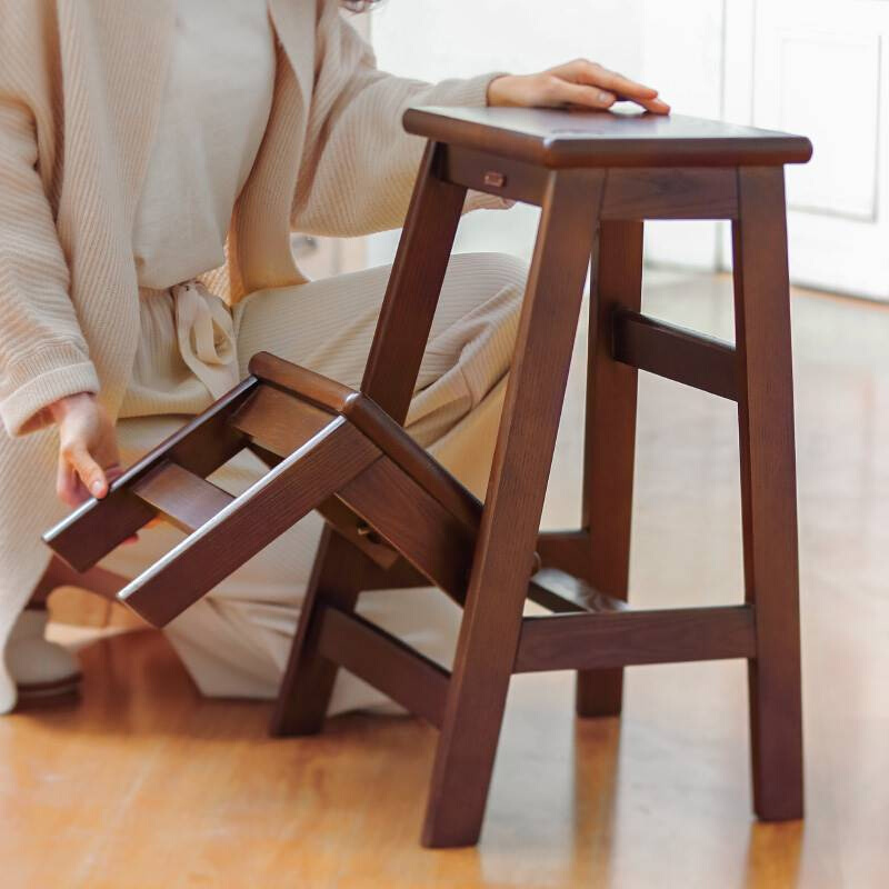 。家用创意小梯子折叠凳高板凳多功能椅子便携家用实木梯凳换鞋凳