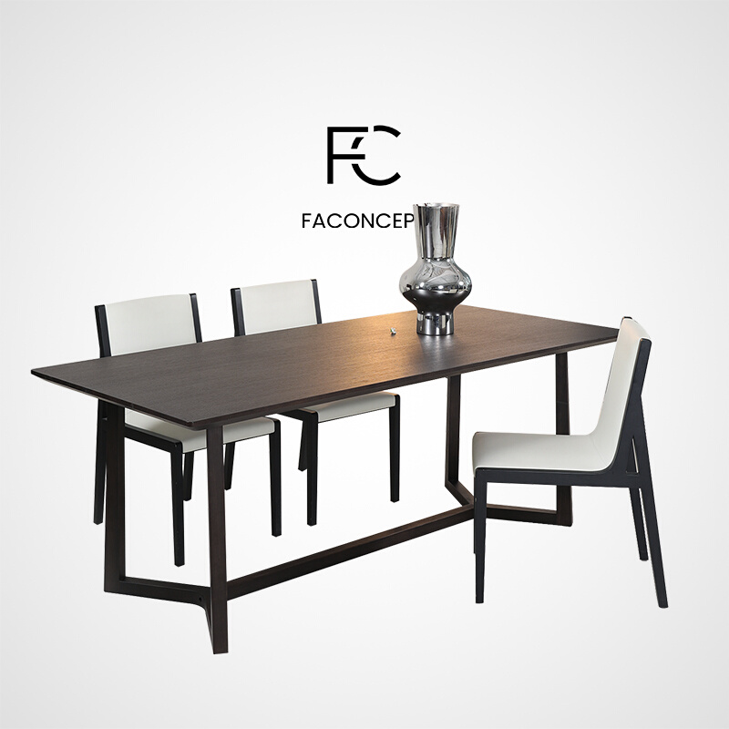 风尚康森特家用小户型实木餐桌长方形餐厅餐桌椅组合现代简约饭桌