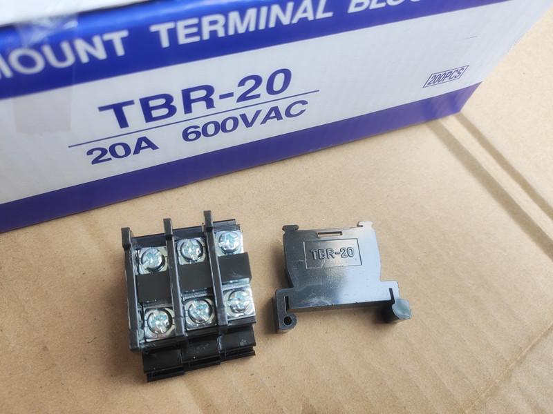 。铁件外卡接线柱TBR-20组合式接线端子导轨式接线排接线板200片/