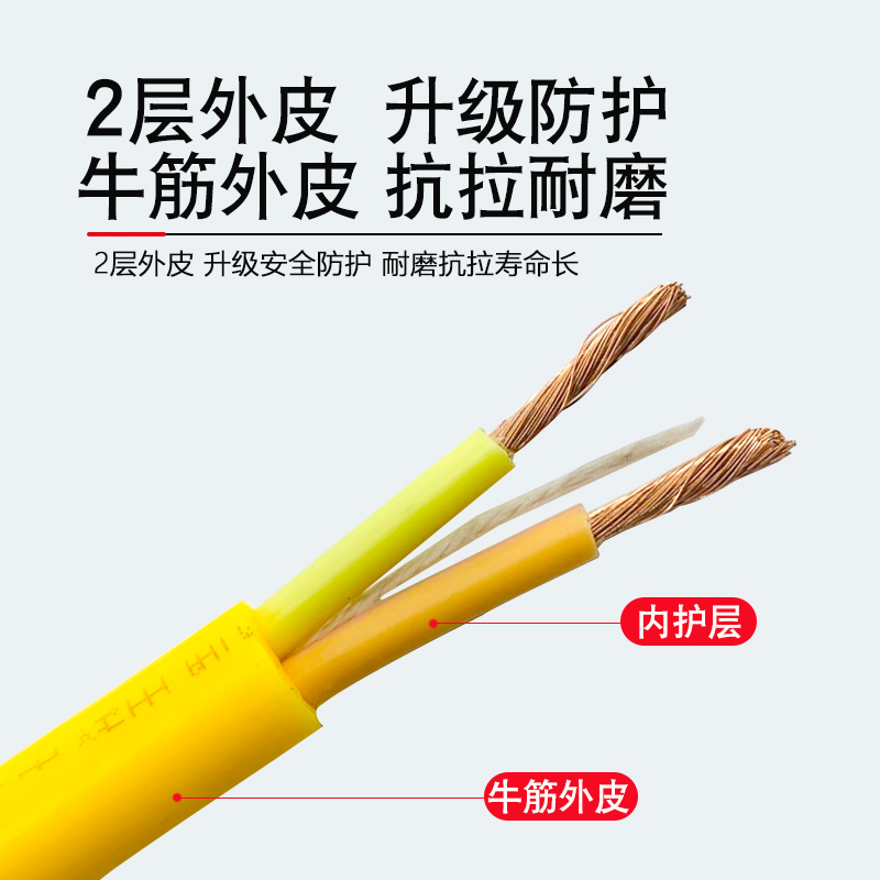 4平方国标1.5电源线纯铜铜芯电缆线户外 2.5防冻 电线家用软线2芯