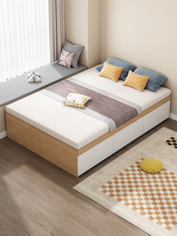 箱体床1.8x2米储物床板式小户型收纳高箱无床头双单人床无靠背床