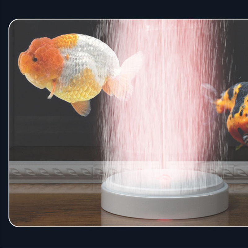 速发空气纳米增氧泵鱼缸养鱼氧气泵泡细超静音气泡充氧机气盘带灯
