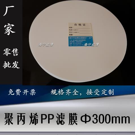 聚丙烯PP微孔过滤膜300MM板框有机滤纸直径30CM 0.22/0.45/0.8UM