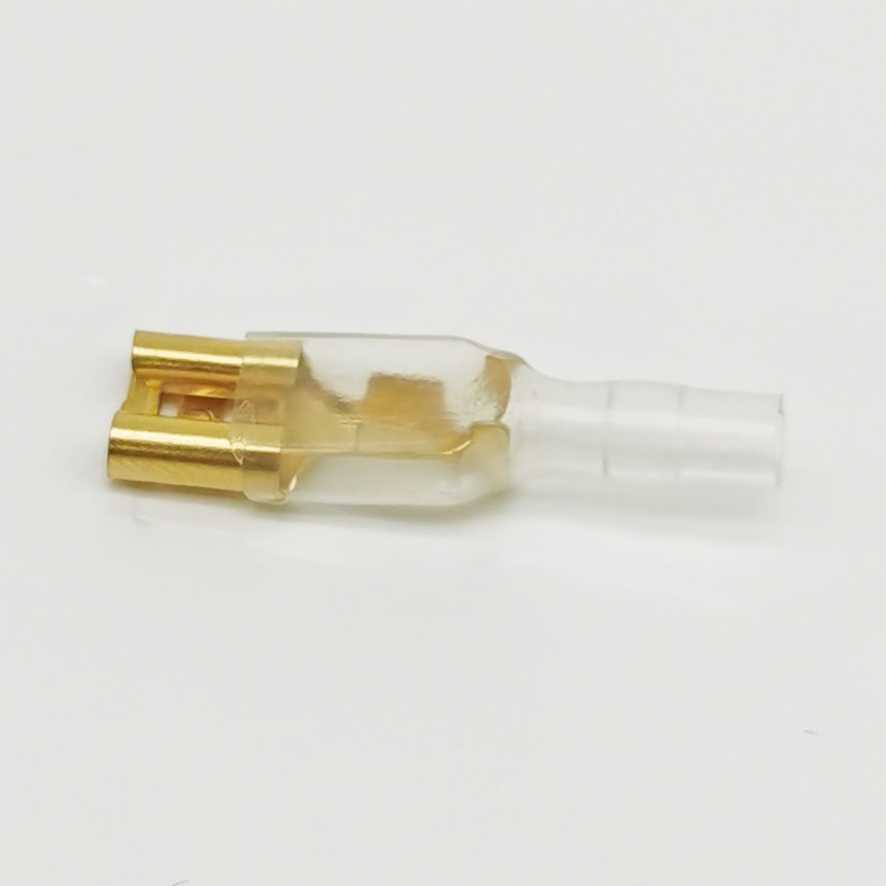。汽车电器插簧B接线端子纯铜裸端子开口连接器接插头喇叭插簧6.3