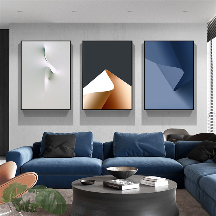 曲线空间装饰画创意抽象几何黑白折纸渐变色彩客厅玄关背景墙挂画