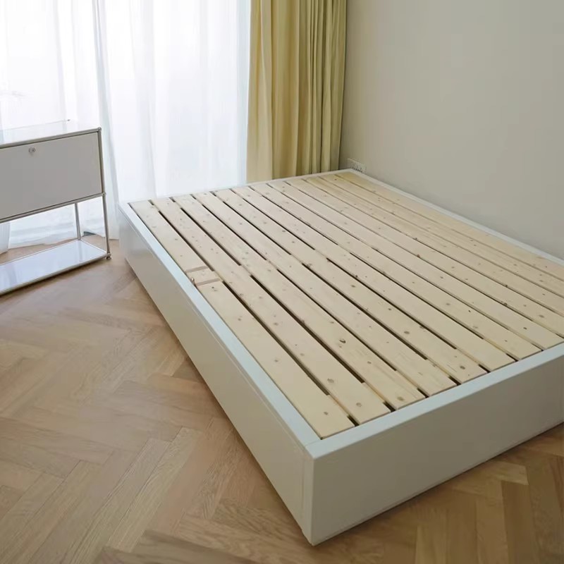 灵木巧智无床头床白色榻榻米储物床实木床架子抽屉收纳箱体床定制