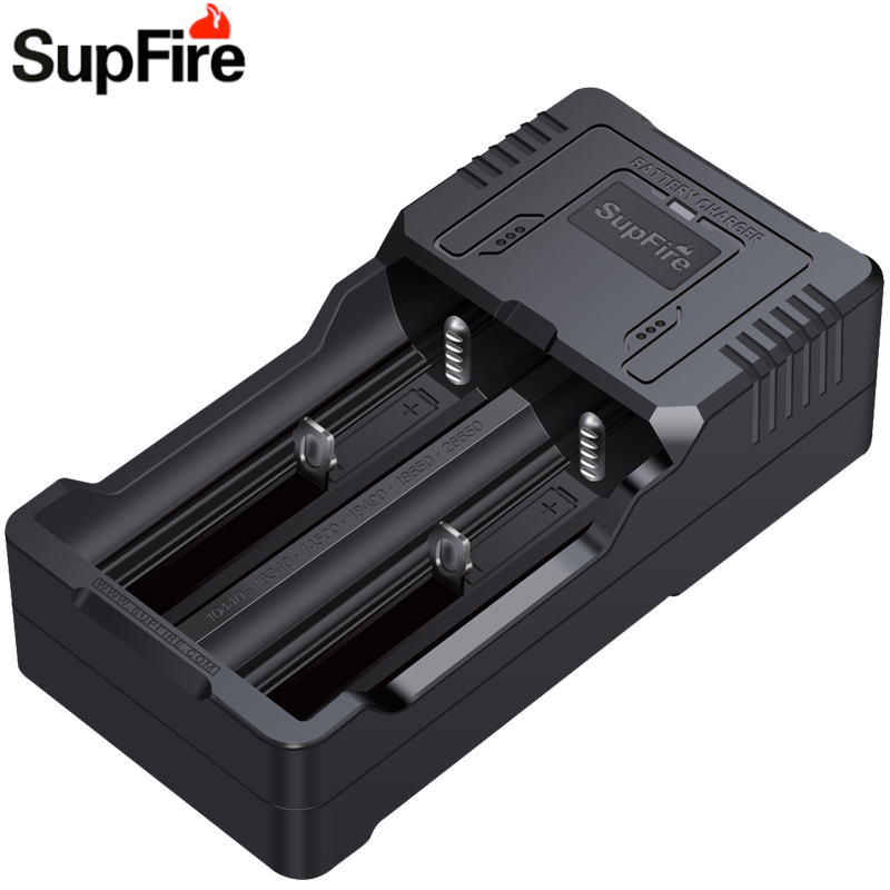 SupFire神火18650锂电池充电器26650双槽3.7V智能双充4.2V座充USB