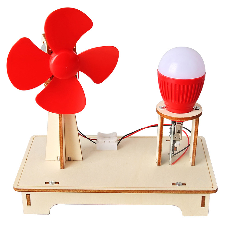 DIY风力发电科技小制作创意发明实验儿童物理科学实验木质玩具