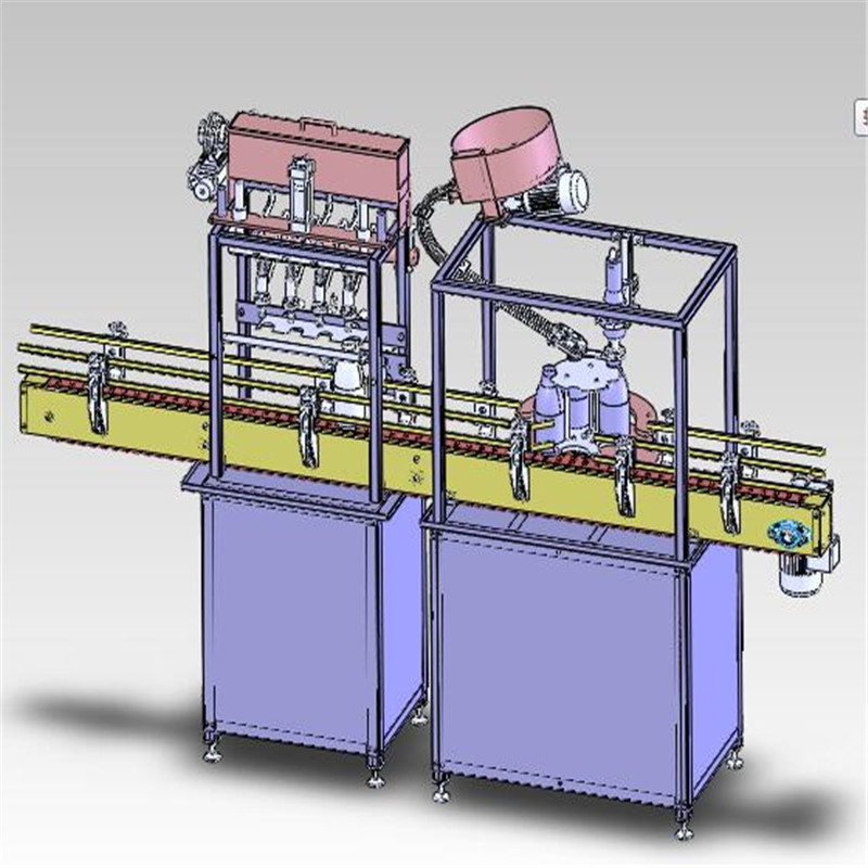 灌装封盖机自动生产线3D图纸 非标自动化机械3D图纸