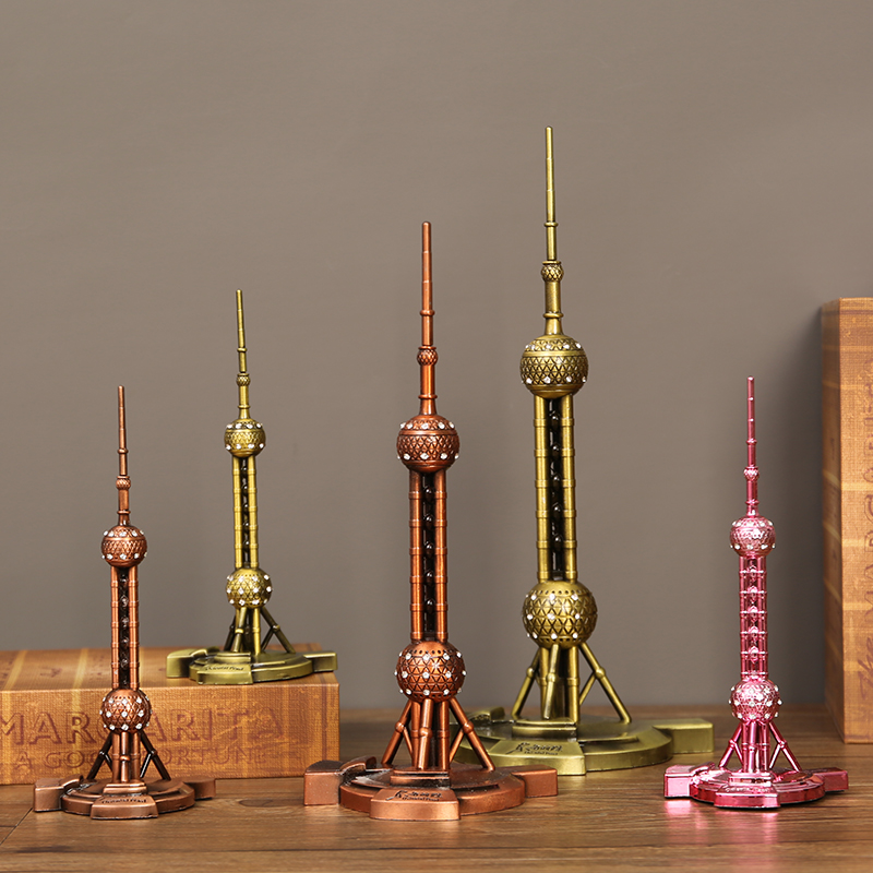 东方明珠塔金属建筑模型摆件上海旅游纪念品礼品工艺品桌面装饰品