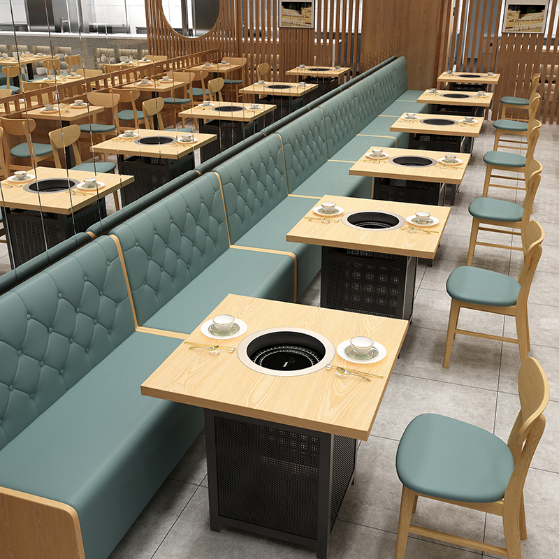 定制西餐厅火锅店奶茶店咖啡厅沙发卡座桌椅组合靠墙商用酒吧卡座