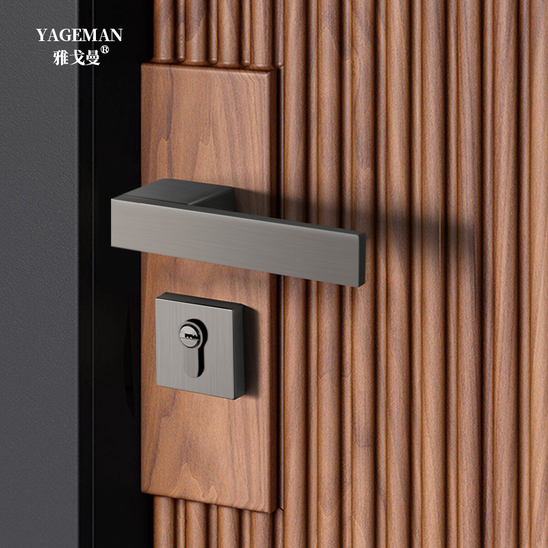 意式极简卧室门锁室内磁吸木门锁具现代家用静音生态房门锁门把手