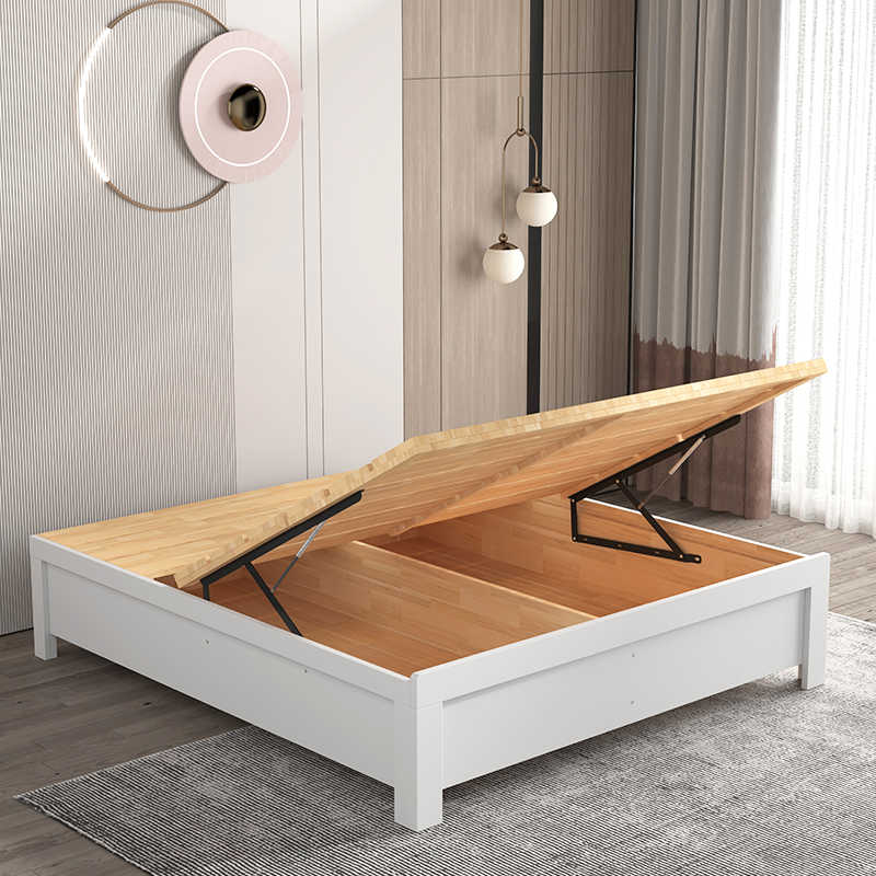 全实木床双人高箱床主卧1.5米无床头床储物床1.8米床箱体现代简约