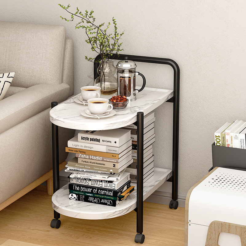 小推车置物架家用可移动小户型茶几简约小桌子客厅沙发带轮书架