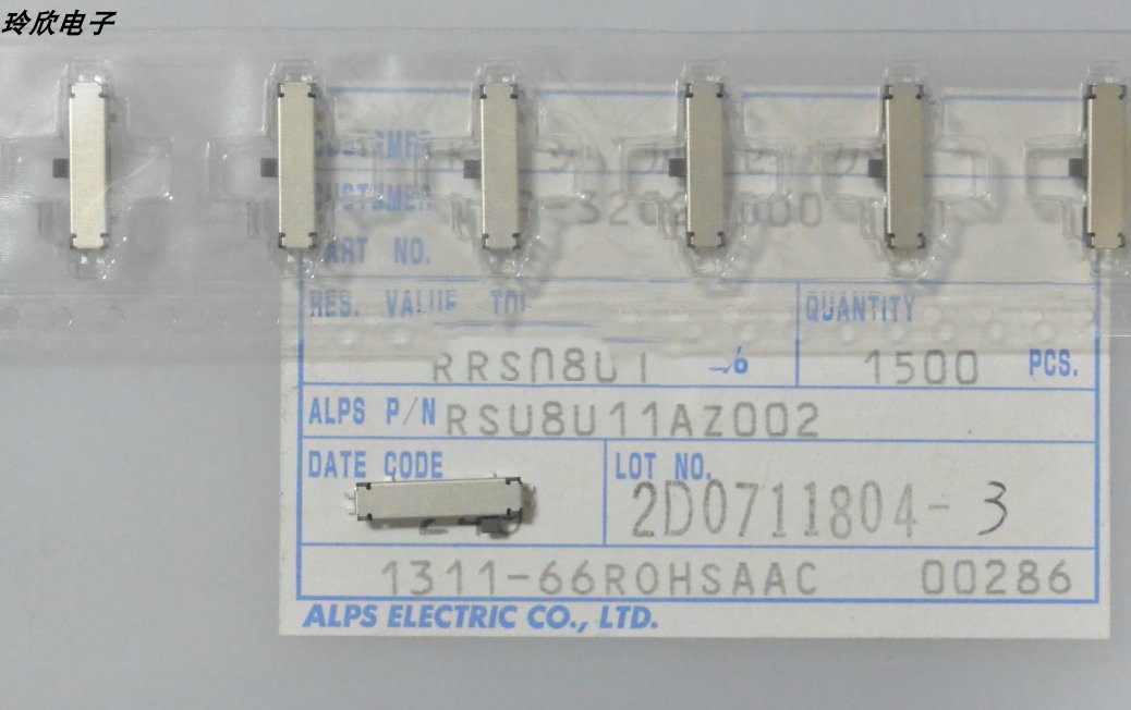 ALPS日本RS11U11AZ001 小型回流焊直滑电位器 行程11MM 贴片式10K
