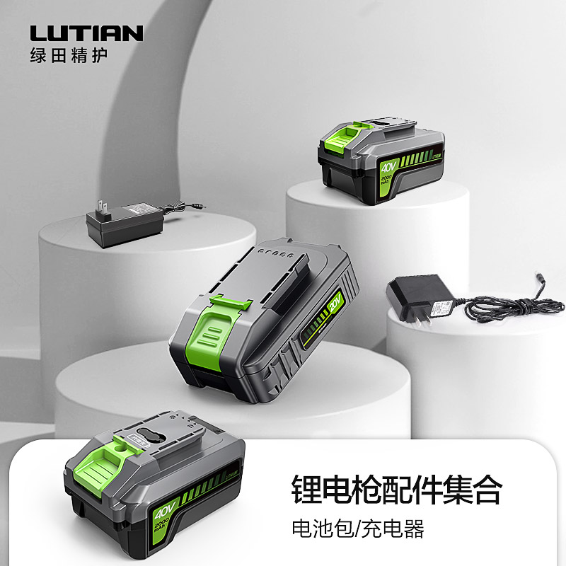 绿田锂电洗车机电池包充电器40V20V无线手持高压水枪专用配件